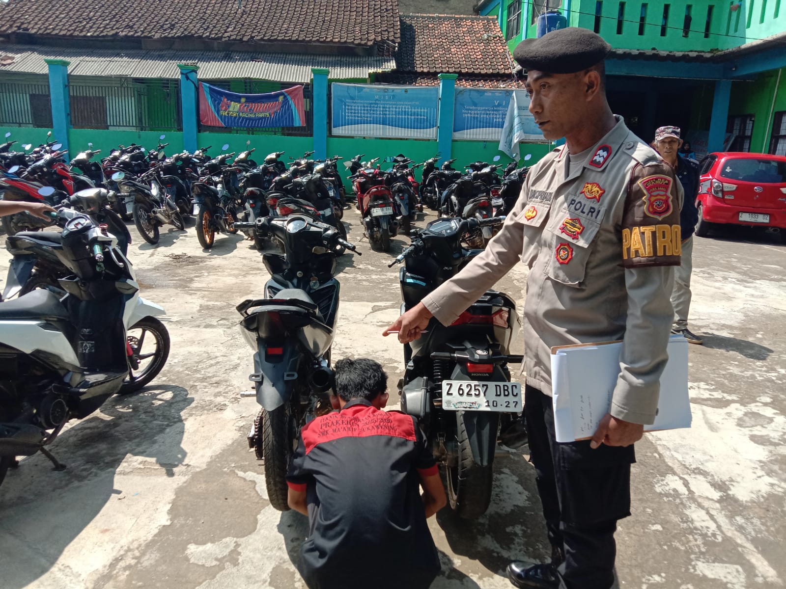 Polsek Sukawening Gandeng Pihak Sekolah Tertibkan Knalpot Brong